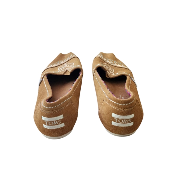 Toms Embroidered Suede Classic Slip On Brown 6.5 - Picture 5 of 6